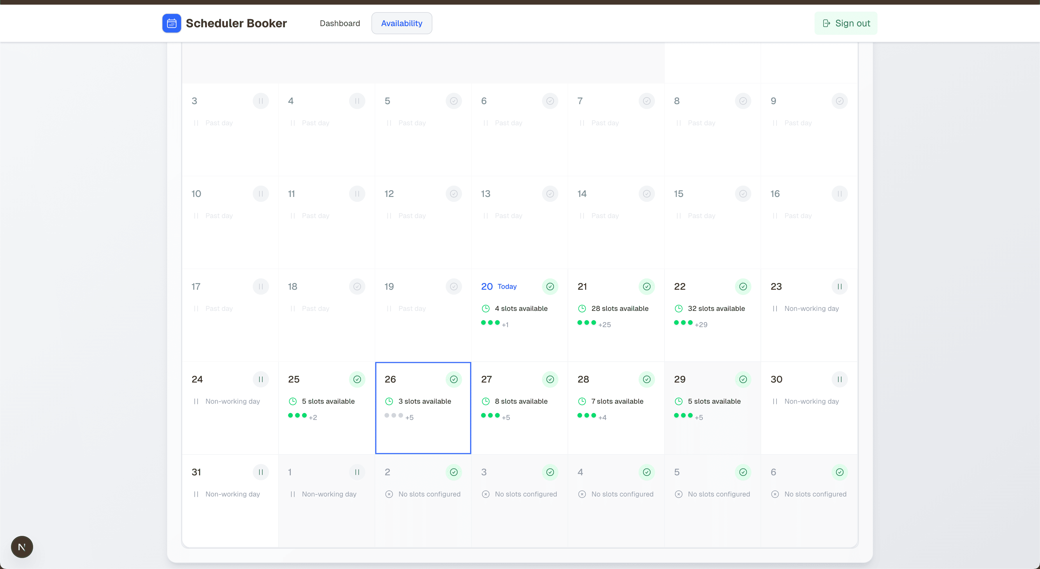Scheduler Booker screenshot