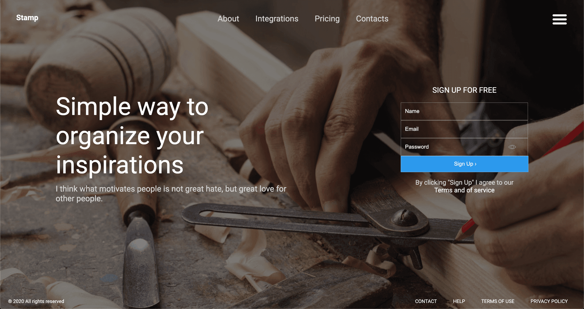 Landing Page screenshot